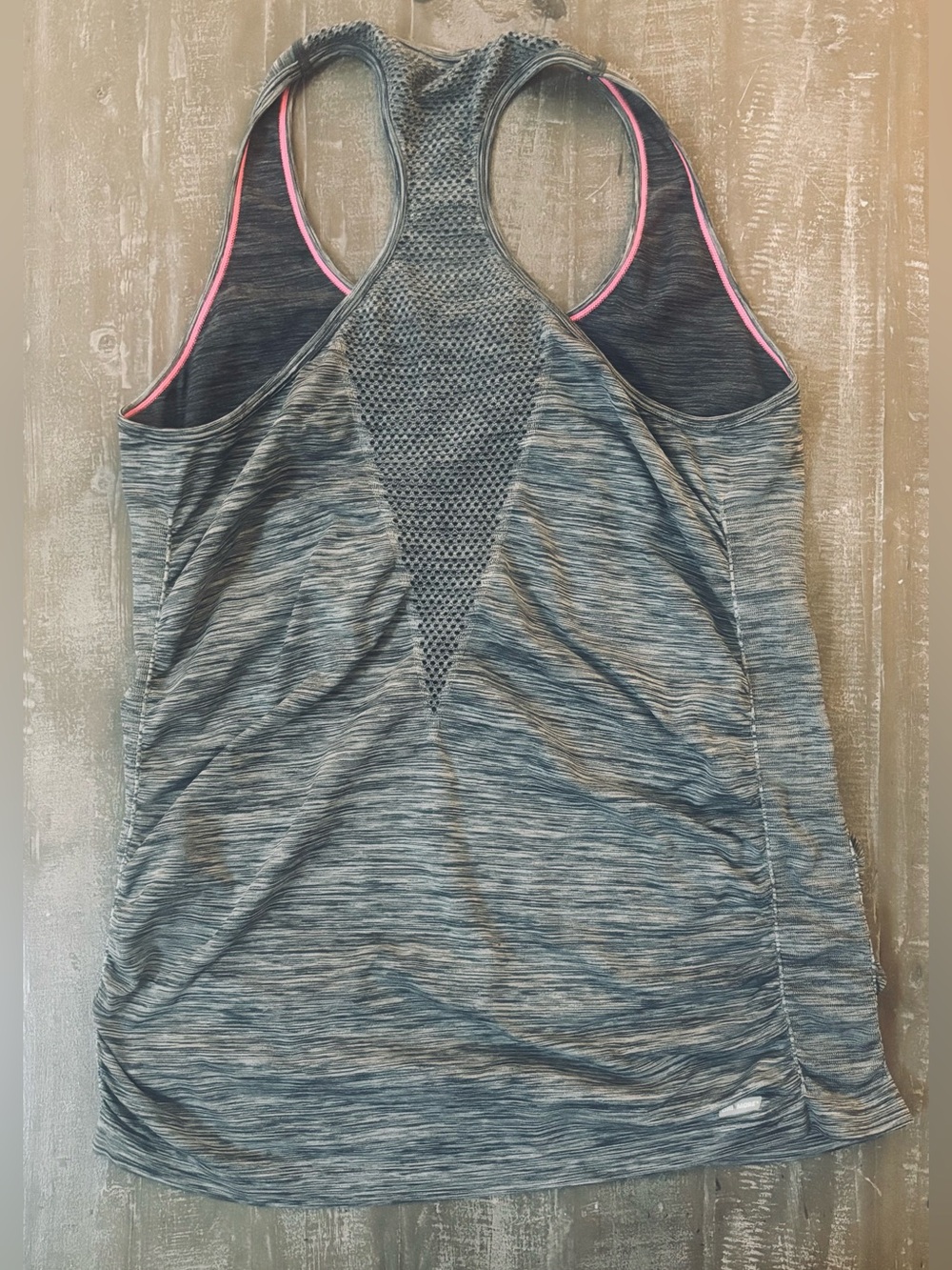 Plus Heather Gray Ruched Racerback Performance Tank Top size XXL - Picture 4 of 6